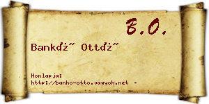 Bankó Ottó névjegykártya